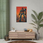 Anime Mecha Poster Giant Robot Artwork in Retro Style for Sci Fi Wall Decor
