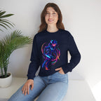 Vibrant Cyberpunk Neon Warrior Sweatshirt Futuristic Techwear Anime Streetwear Gift for Gamers and Anime Lovers
