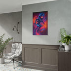 Cyberpunk Neon Warrior Poster Futuristic Anime Wall Art Neon Glow Sci-Fi Print for Gamers and Anime Lovers