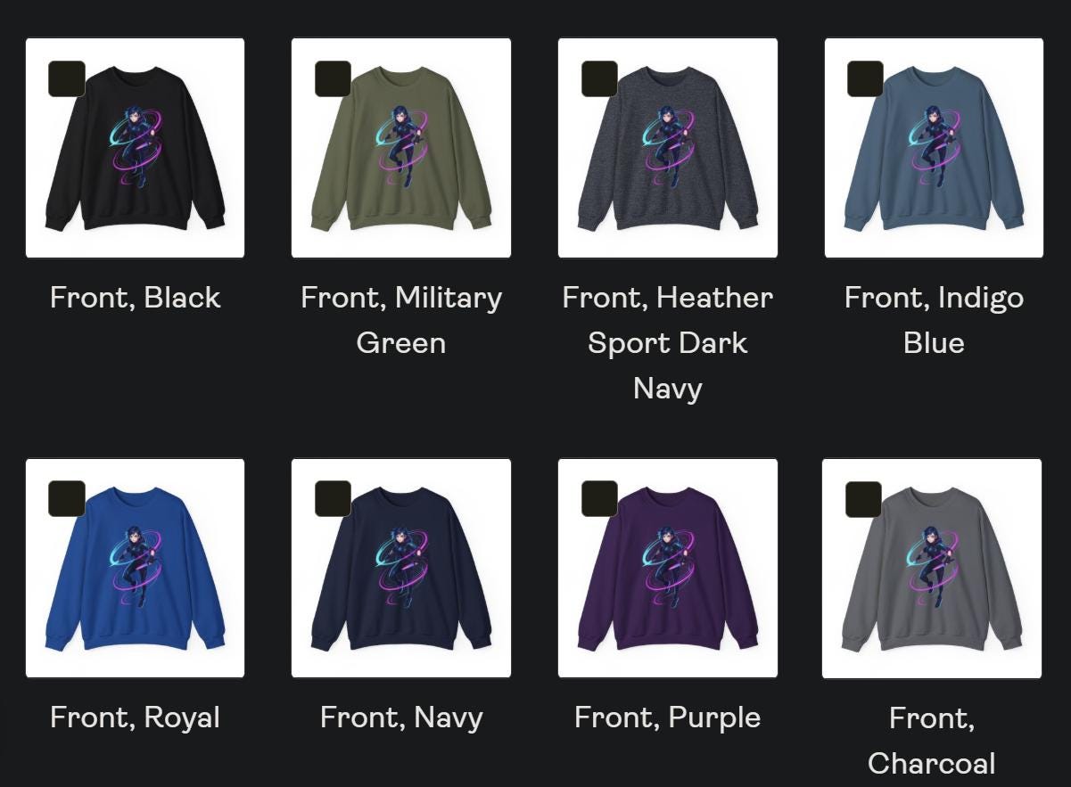 Cyberpunk Neon Warrior Sweatshirt Futuristic Techwear Anime Streetwear Neon Glow Gift for Gamers and Anime Fans