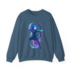 Neon Archer Anime Girl Sweatshirt Cyber Glow Streetwear Gift for Gamers and Anime Lovers