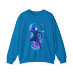 Neon Archer Anime Girl Sweatshirt Cyber Glow Streetwear Gift for Gamers and Anime Lovers