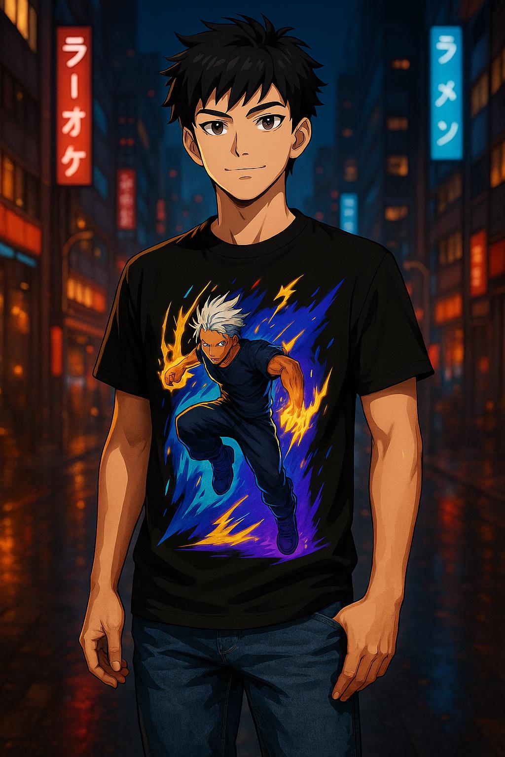 Electric Anime Hero T-Shirt: Manga Gamer Gift