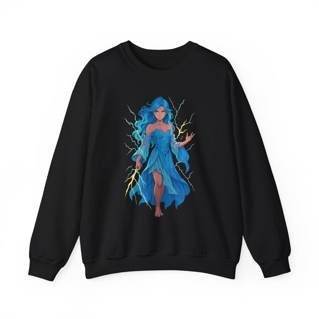 Lightning Sorceress Anime Sweatshirt,  Black Pullover | Epic Anime Apparel Original