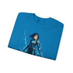 Anime Female Electric Hero Art Sweatshirt, Manga Wall Art, Anime Graphic Print Clothing, Cosplay Apparel, Comic Book Character Pullover