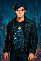 Anime Female Electric Hero Art Sweatshirt, Manga Wall Art, Anime Graphic Print Clothing, Cosplay Apparel, Comic Book Character Pullover