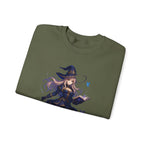 Anime Witch Girl Sweatshirt Magical Book Spellcaster Gift for Fantasy Lovers Otaku Cozy Japanese Style Top