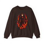 Flame Knight Anime Sweatshirt Black Spooky Castle Glow-in-Dark Fantasy Armor Gift for Gamers Otaku Streetwear Anime Apparel