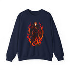 Flame Knight Anime Sweatshirt Black Spooky Castle Glow-in-Dark Fantasy Armor Gift for Gamers Otaku Streetwear Anime Apparel