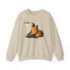 Fox Café Anime Sweatshirt  Cozy Autumn Gift for Animal Lovers Cute Fox Art Japanese Style Streetwear Epic Anime Apparel