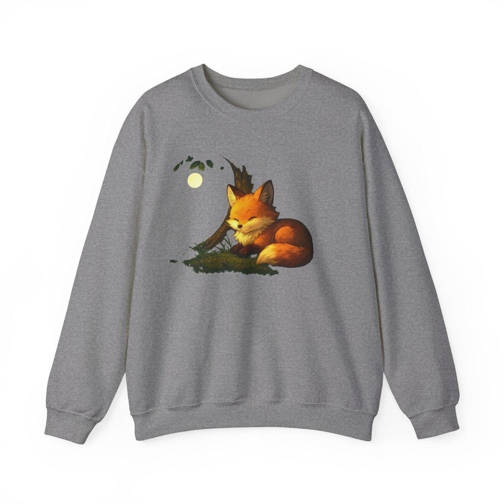 Fox Café Anime Sweatshirt  Cozy Autumn Gift for Animal Lovers Cute Fox Art Japanese Style Streetwear Epic Anime Apparel