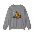 Fox Café Anime Sweatshirt  Cozy Autumn Gift for Animal Lovers Cute Fox Art Japanese Style Streetwear Epic Anime Apparel
