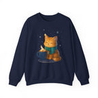 Cozy Cat Cocoa Sweatshirt Cute Kawaii Cat Lover Gift Anime Coffee Crewneck Fall Aesthetic Streetwear Epic Anime Apparel