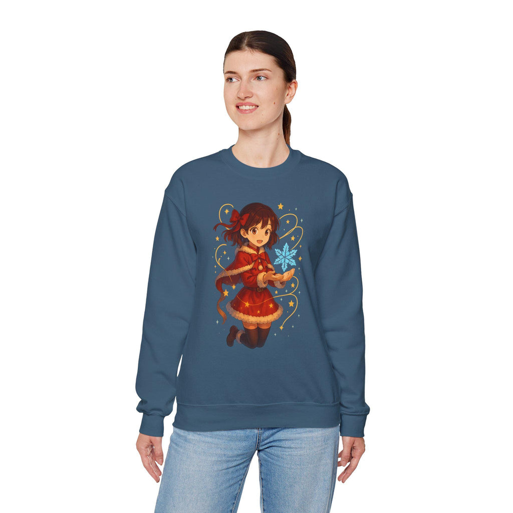 Anime Christmas Girl Sweatshirt Cute Holiday Gift Cozy Winter Apparel for Anime Fans and Collectors