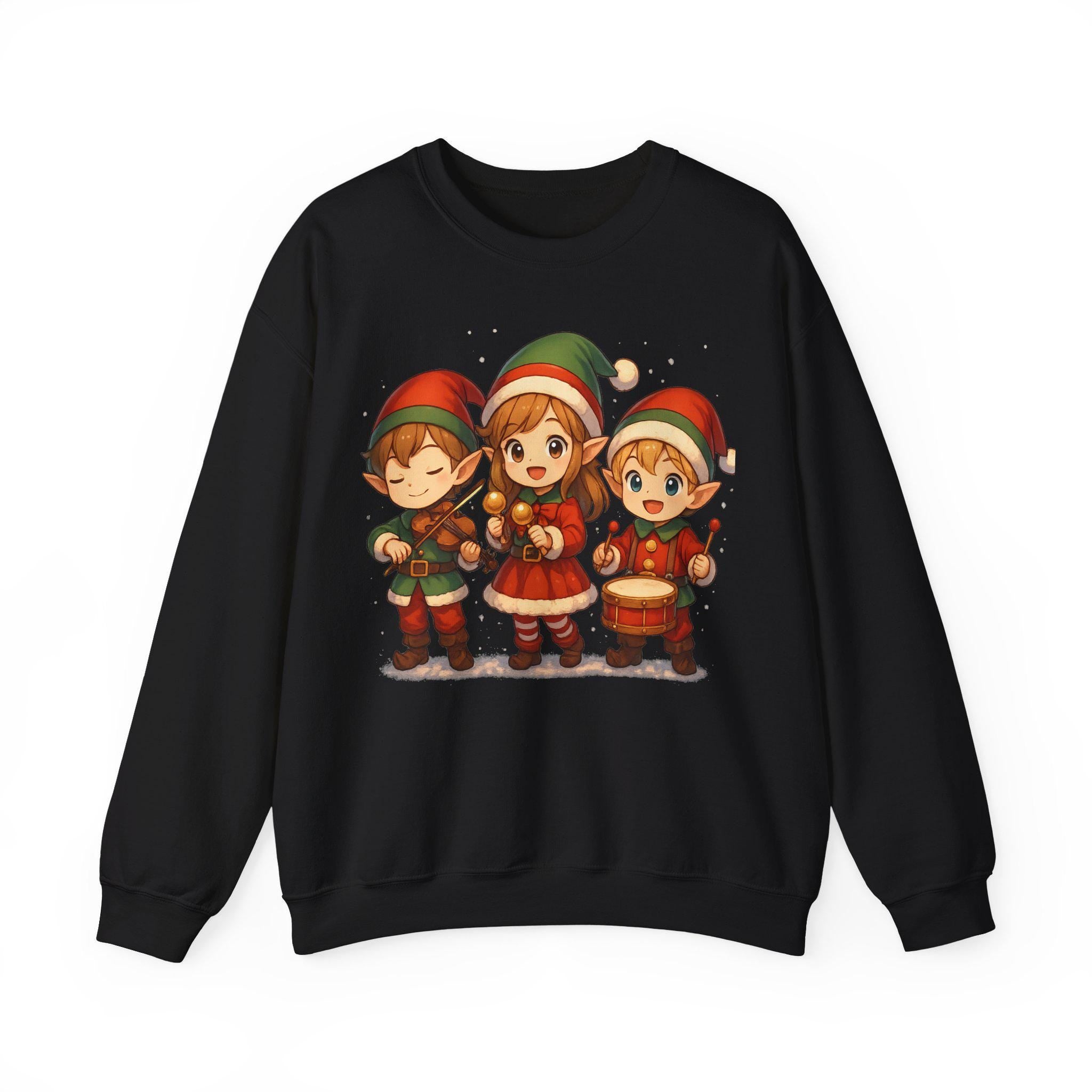 Anime Christmas Elf Sweatshirt Cute Holiday Gift Cozy Winter Apparel for Anime Fans and Gamers