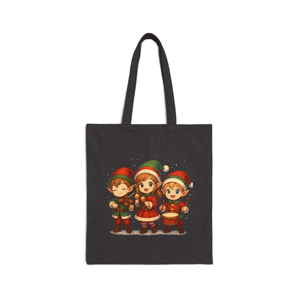 Anime Christmas Elf Band Tote Bag Holiday Gift Cute Anime Winter Accessory for Music Lovers and Holiday Shoppers