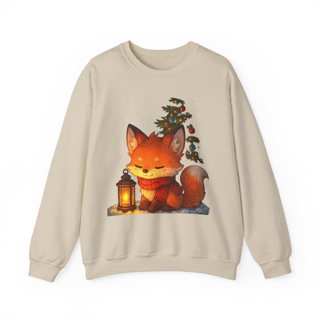 Cozy Fox Lantern Sweatshirt Cute Anime Christmas Sweater Winter Gift for Animal Lovers and Cozy Aesthetic Fans