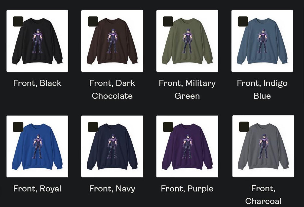 Dark Lightning Anime Sweatshirt Neon Glow Streetwear Futuristic Gift for Gamers and Anime Fans