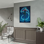 Cyber Lightning Anime Girl Poster Neon Glow Wall Art Futuristic Techwear Anime Room Decor Gift for Gamers and Fans