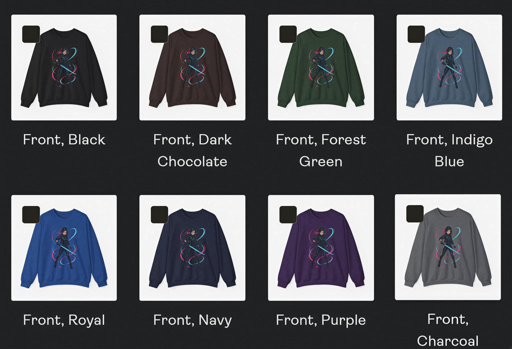 Cyberpunk Anime Girl Sweatshirt Neon Glow Streetwear Futuristic Techwear Gift for Anime Lovers and Gamers