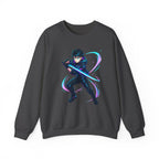 Cyberpunk Anime Boy Sweatshirt Neon Blade Streetwear Futuristic Techwear Gift for Gamers and Anime Fans