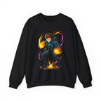 Anime Fire Power Sweatshirt Neon Glow Streetwear Futuristic Techwear Gift for Gamers and Anime Fans