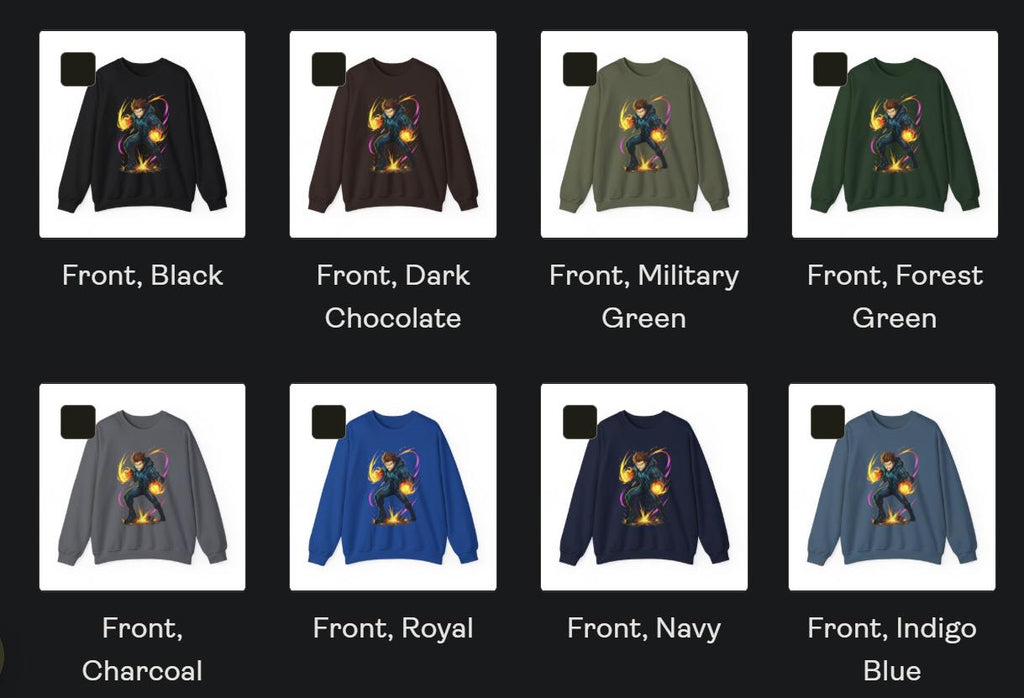 Anime Fire Power Sweatshirt Neon Glow Streetwear Futuristic Techwear Gift for Gamers and Anime Fans