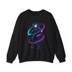 Cyberpunk Neon Warrior Sweatshirt Futuristic Techwear Anime Streetwear Neon Glow Gift for Gamers and Anime Fans