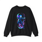 Neon Archer Anime Girl Sweatshirt Cyber Glow Streetwear Gift for Gamers and Anime Lovers