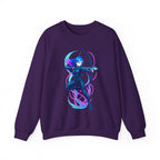 Neon Archer Anime Girl Sweatshirt Cyber Glow Streetwear Gift for Gamers and Anime Lovers