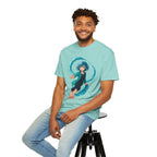Anime Water Spirit Girl T-Shirt Neon Wave Power Graphic Tee Japanese Fantasy Streetwear Gift for Anime Fans