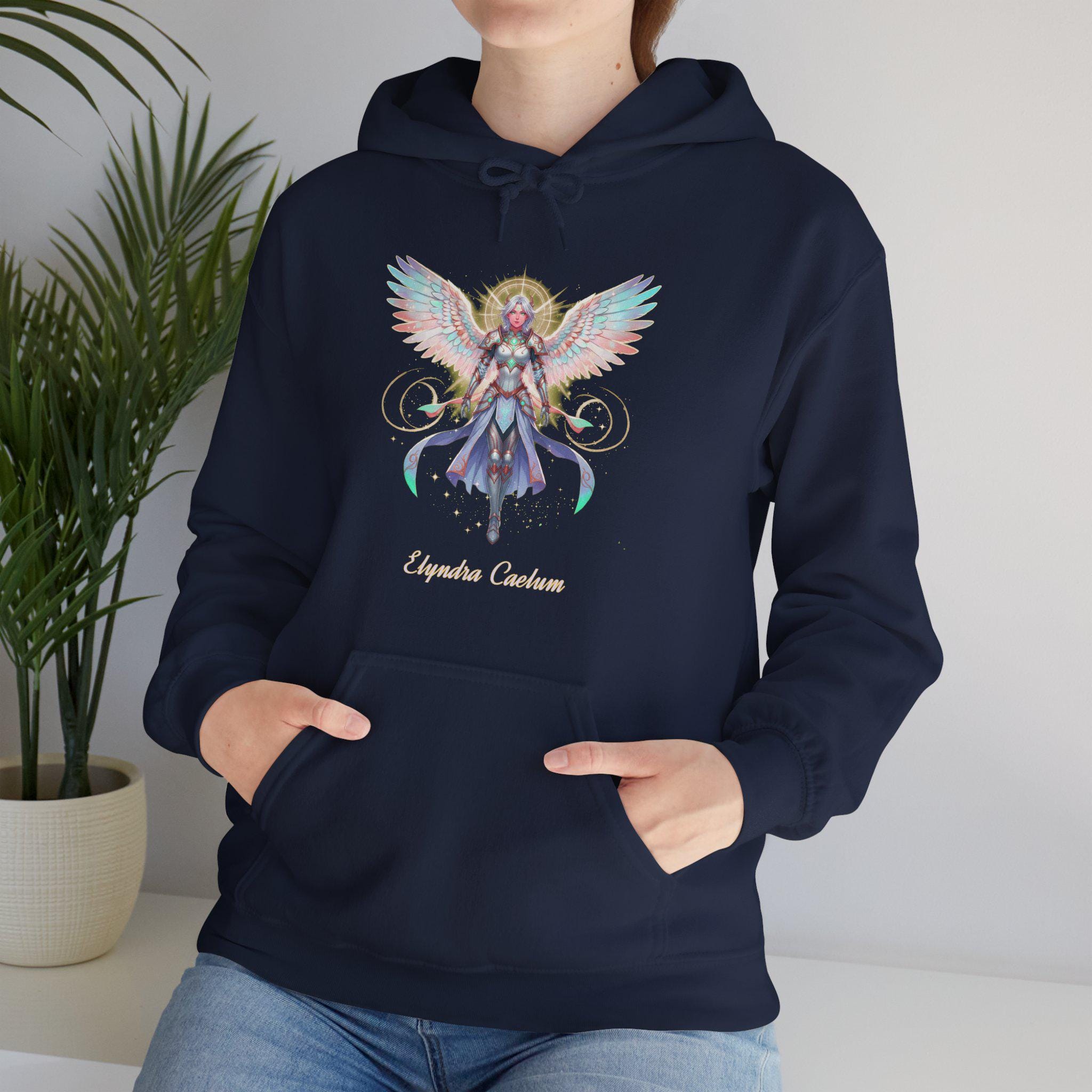 Angel Anime Hoodie Elyndra Caelum Pastel Wings Sweatshirt Gift for Anime Lovers and Fantasy Fans