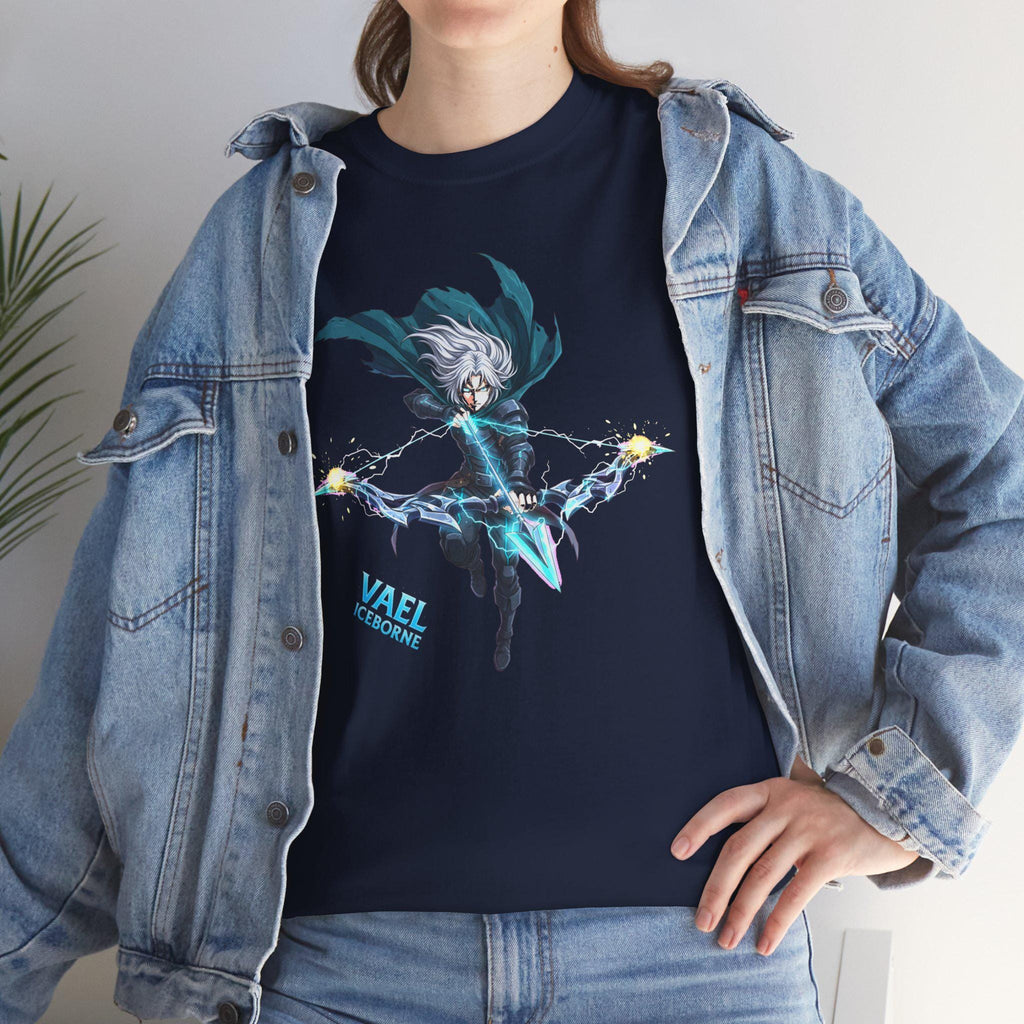 Vael Iceborne Anime T-Shirt, Frost Archer | Fantasy Ice Warrior Apparel | Anime Streetwear | Gift for Gamers Anime Fans | Epic Anime Apparel