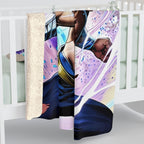 Arc Energy Anime Blanket Hero Duo Sherpa Throw Electric Power Glow Gift for Anime Fans Cool Bedroom Decor