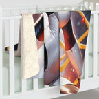 Blonde Cat Hero Anime Blanket Sherpa Fleece Throw Futuristic Power Girl Gamer Gift for Anime Lovers and Otaku Fans