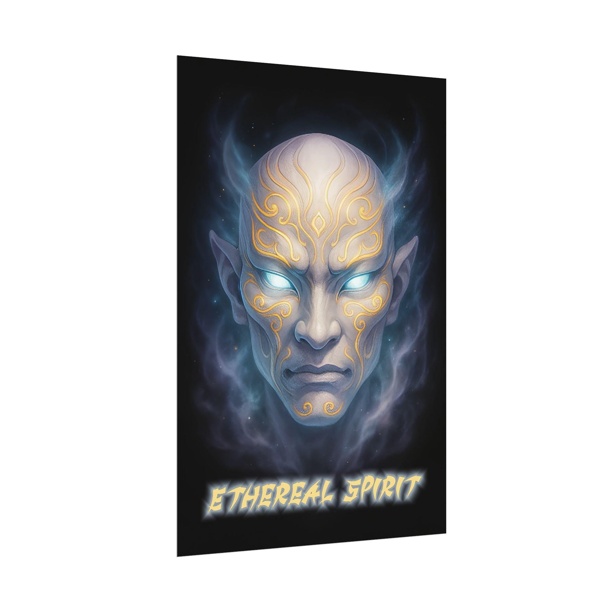 Ethereal Spirit Anime Poster Wall Art Fantasy Glow Decor Futuristic Zen Guardian Gift for Anime Fans and Collectors