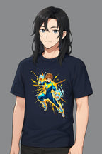 Anime Lightning Hero T-Shirt Neon Electric Power Splash Shirt for Anime Fans and Gamers Gift