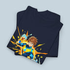 Anime Lightning Hero T-Shirt Neon Electric Power Splash Shirt for Anime Fans and Gamers Gift