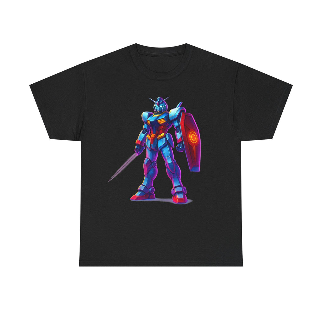 Neon Mecha Warrior T-Shirt Cyberpunk Anime Robot Streetwear Gift for Gamers and Mecha Fans