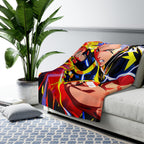 Lightning Hero Anime Sherpa Blanket Bold Electric Superpower Throw for Anime Fans and Gamers