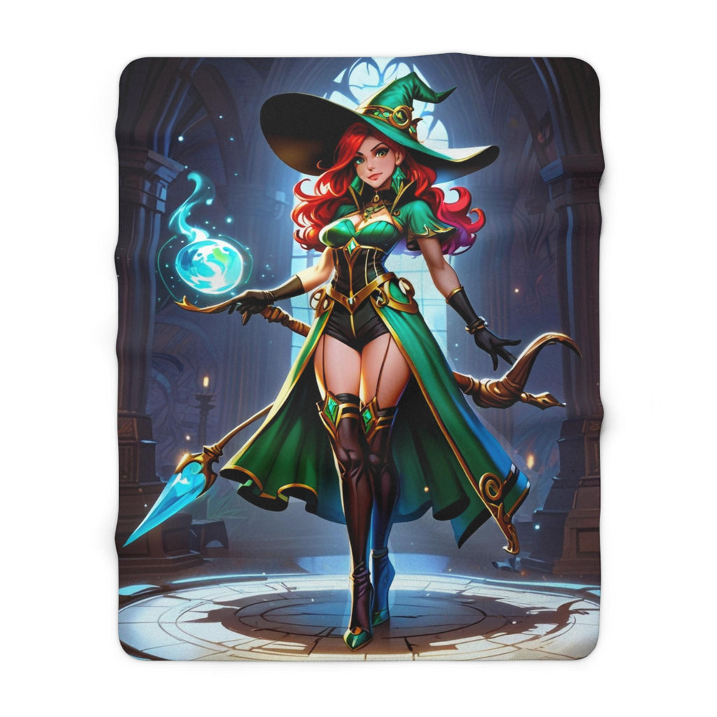 Cozy Witchy Sherpa Fleece Blanket | Soft Throw for Home Decor, Halloween Decor, Gift for Gamers, Magical Blanket, Cozy Living Space