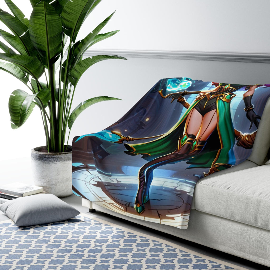 Cozy Witchy Sherpa Fleece Blanket | Soft Throw for Home Decor, Halloween Decor, Gift for Gamers, Magical Blanket, Cozy Living Space