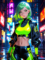 Cyberpunk Anime Girl Sherpa Blanket Neon Glow Futuristic Throw Techwear Gamer Gift for Anime Lovers and Collectors