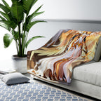 Angel Warrior Blanket Gold Wings Sherpa Throw Anime Cathedral Hero Art Guardian Angel Gift for Fantasy Lovers