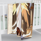 Angel Warrior Blanket Gold Wings Sherpa Throw Anime Cathedral Hero Art Guardian Angel Gift for Fantasy Lovers