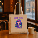 Sad Anime Girl Tote Bag Aesthetic Japanese Art Style Emotional Support Boba Gift Cute Kawaii Streetwear Accessory