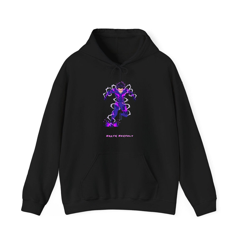 Dark Lightning Anime Hoodie, Drayk Nexolt Sweatshirt | Neon Purple Anime Streetwear | Electric Energy Hoodie | Anime | Epic Anime Apparel