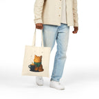 Cozy Cat Cocoa Tote Bag Cute Kawaii Cat Lover Gift Anime Coffee Shopper Eco Bag Warm Aesthetic Art Epic Anime Apparel