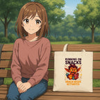 Running on Snacks Tote | Funny Goblin Anime Style Canvas Tote | Snack Mode Activated Gift for Foodies, Gamers, Students, and Gremlin Girls