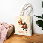 SuperWorm and D-Roach Tote Bag | Funny Eco Hero Reusable Canvas Bag | Cute Cartoon Superhero Insect Gift for Kids and Garden Lovers
